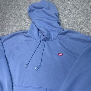Levis Hoodie Sweatshirt‎ Pullover Blue Red Logo Medium M Casual Comfy